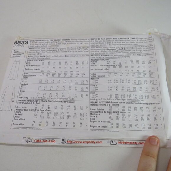 simplicity 8533 Mary Duffy sleeveless dress, jacket UNCUT sewing pattern - Picture 7 of 9